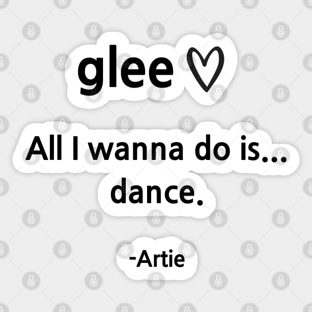 Glee/Artie Sticker by Said with wit